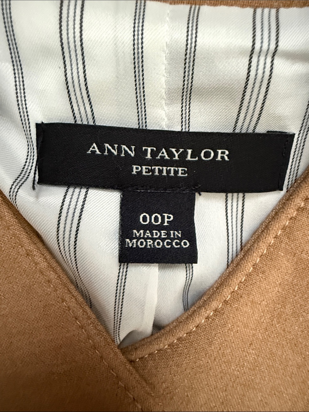 Ann Taylor Tan Double-Breasted Blazer with Gold Buttons - Picture 2 of 10